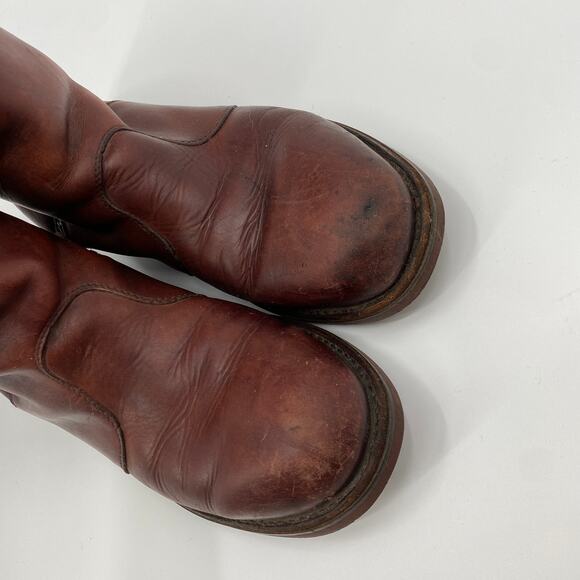 L.L. Bean vintage leather sherpa lined zipper boots main image 3